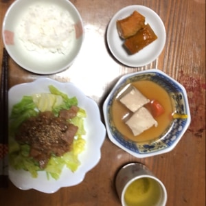 豚肉のにんにく醤油炒め（ゴマ風味）